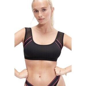 Speedo Flu3nte Crop Mesh Bikini Top in BLACK Size Small